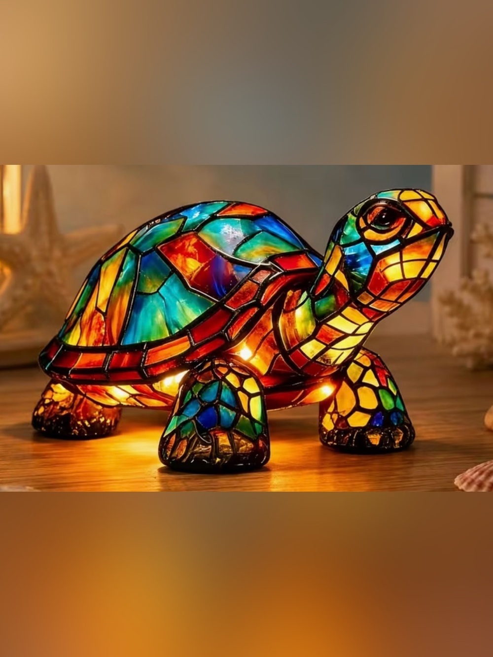 Turtle Lamp - Multicolor Decorative Accent